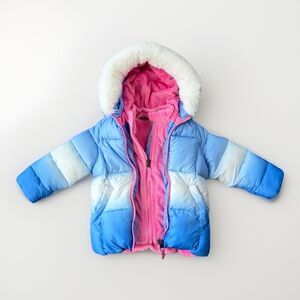Snozu Toddler Girls Blue Puffer Coat Size 2T Hooded